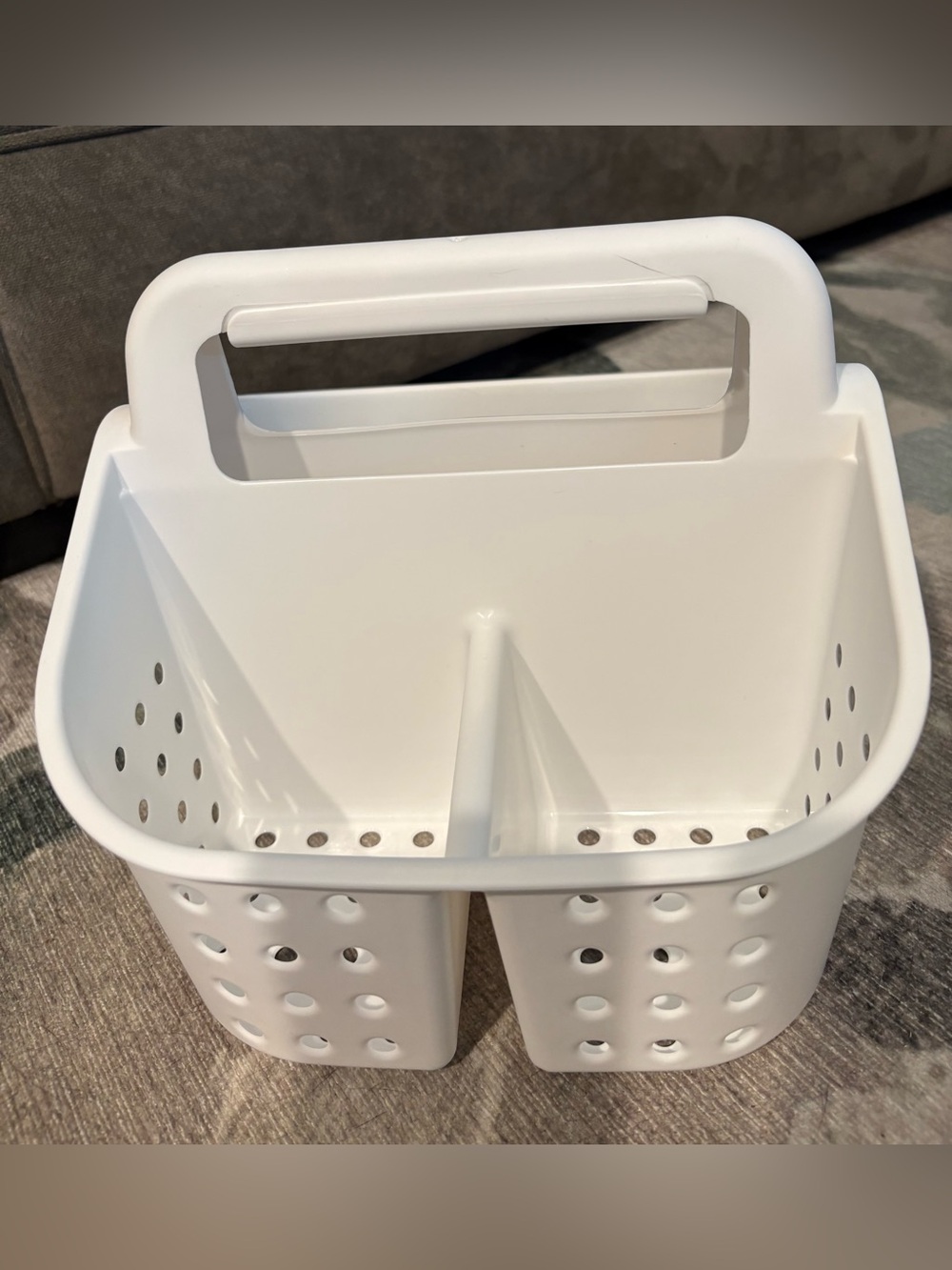 Great for College Dorm! White Plastic Dual-Compartment Caddy  Brand new $10